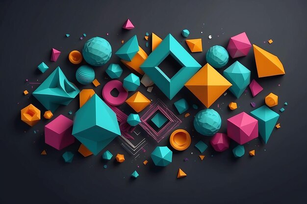 Abstract 3d geometrical design