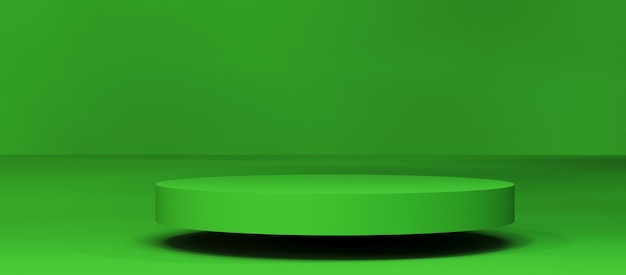 Abstract 3d groen podium op groene achtergrond.