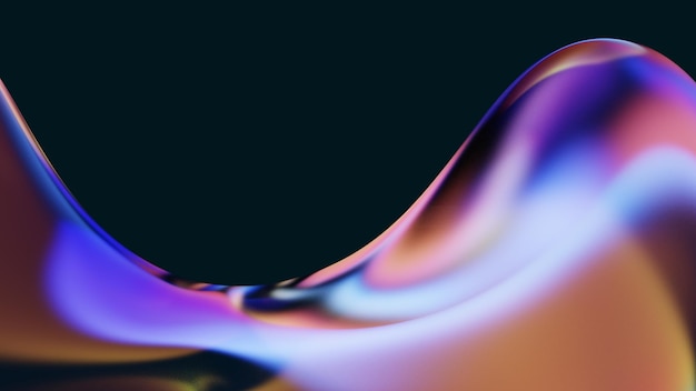 Abstract 3d holografisch glanzend organisch golfbannerbehang als achtergrond met kleurrijk verloop