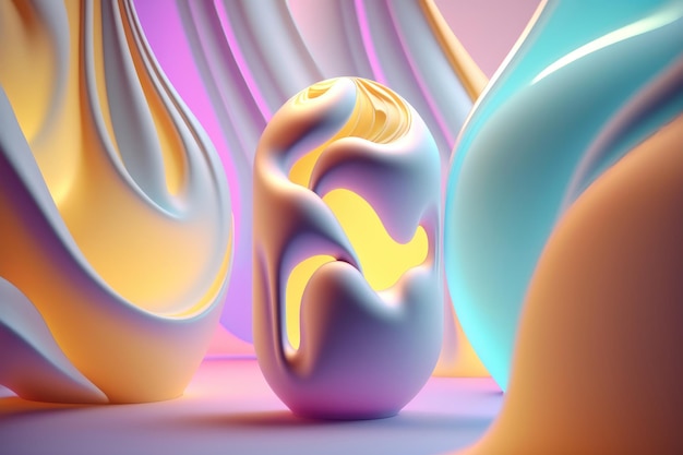 Abstract 3d holographic gradient drop liquid AI Generation