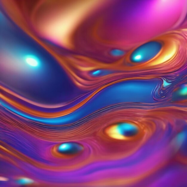 Abstract 3d holographic gradient drop liquid ai generation