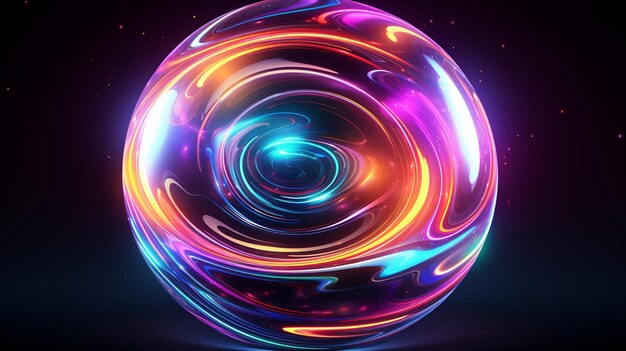 Photo an abstract 3d holographic sphere pulsating wallpaper