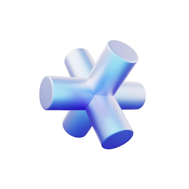 Abstract 3D Icon Illustratie blauw wit