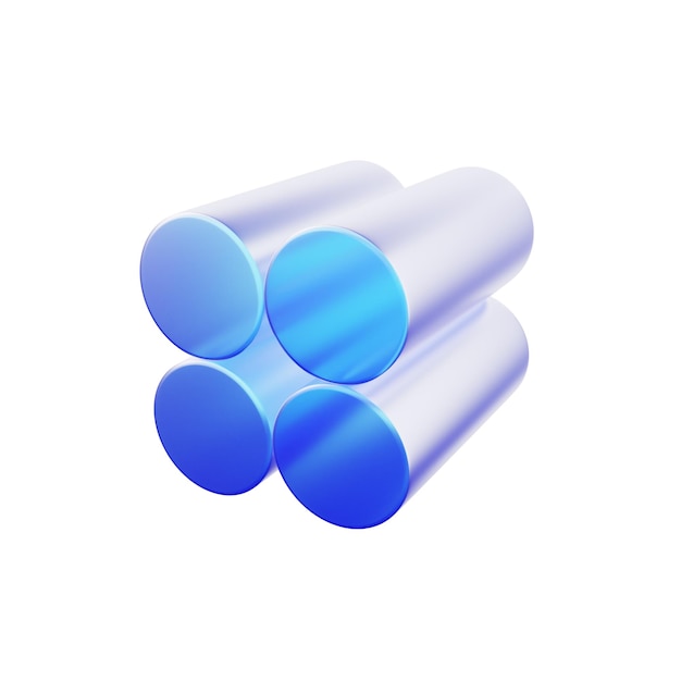 Abstract 3D Icon Illustratie blauw wit