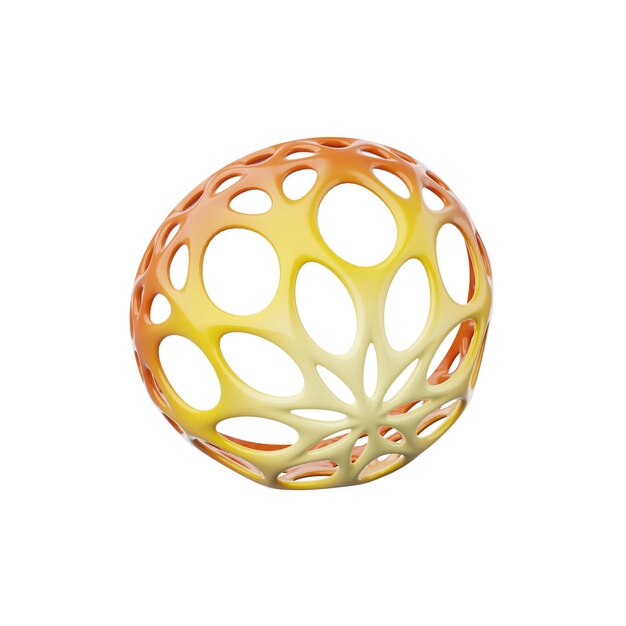 Abstract 3D Icon Illustratie geel paars metalen hout