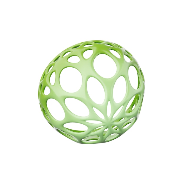 Abstract 3D Icon Illustration green and metal