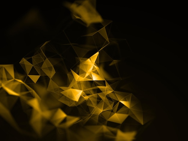 Abstract 3D illustration background with low poly plexus design
