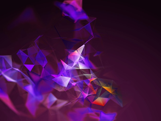 Abstract 3D illustration background with low poly plexus design