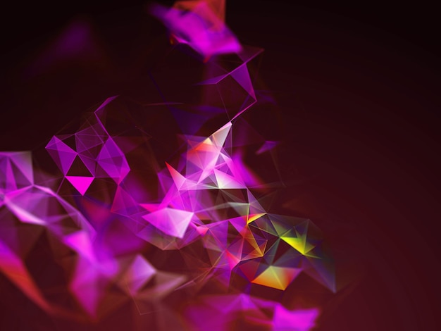 Abstract 3D illustration background with low poly plexus design