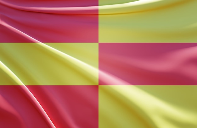 abstract 3d illustration of briceni flag on wavy fabric