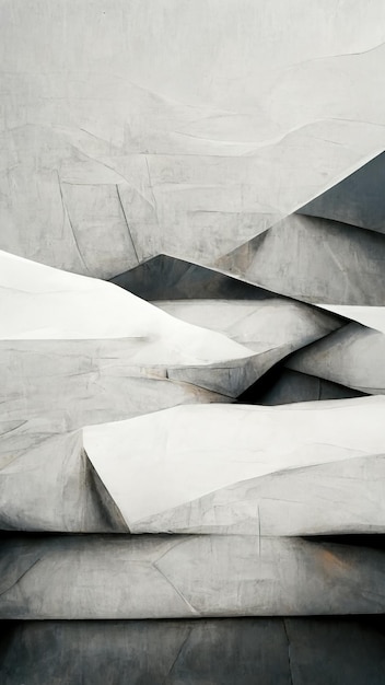 Abstract 3D-illustration illusion of natural stone. Art wall gallery.