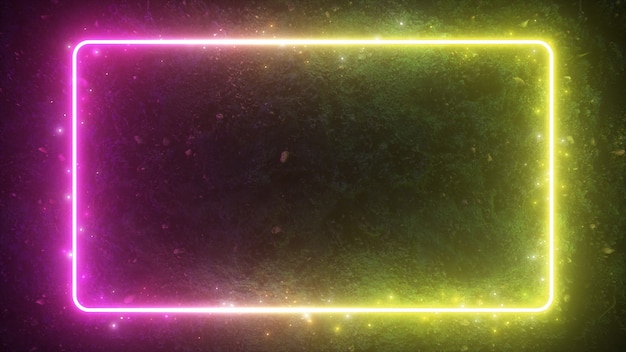 Foto illustrazione astratta 3d del telaio d'ardore al neon
