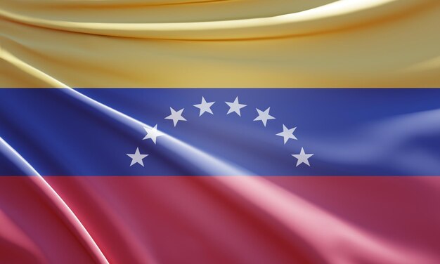 abstract 3d illustration of venezuela flag on wavy fabric