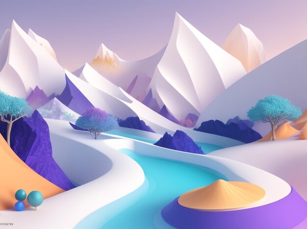 Abstract 3d landscape data visualization concept