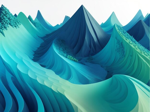 Abstract 3d landscape data visualization concept