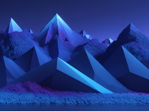 Photo abstract 3d landscape data visualization concept