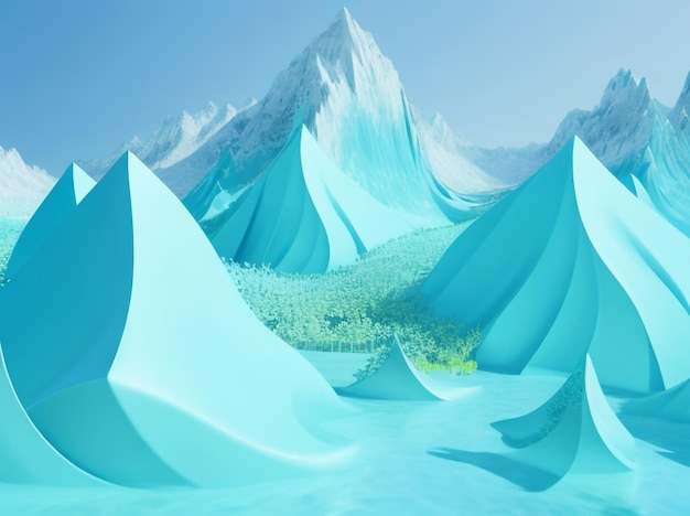 Abstract 3D Landscape Data Visualization Concept