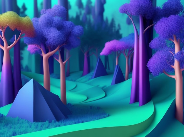 Abstract 3D Landscape Data Visualization Concept