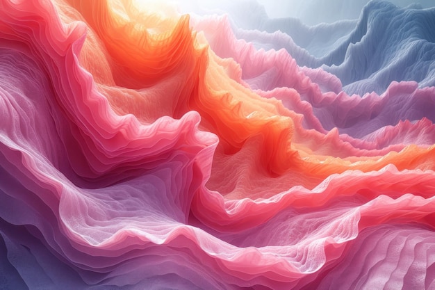 Abstract 3D landscape evoking a sense of depth and exploration in digital space