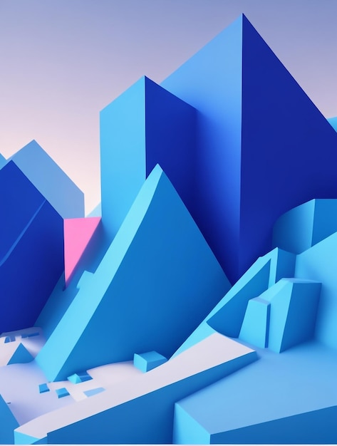 Abstract 3D Landscape Minimal Data Building