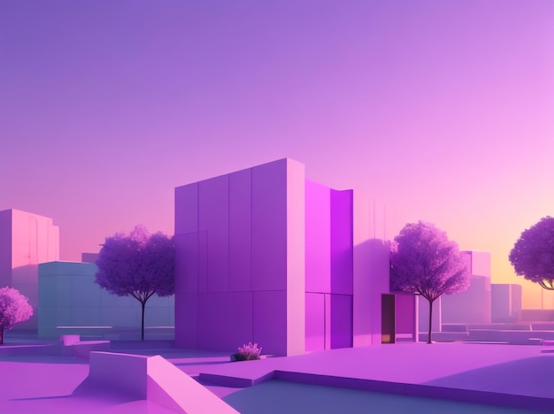 Abstract 3D Landscape Minimal Data Building