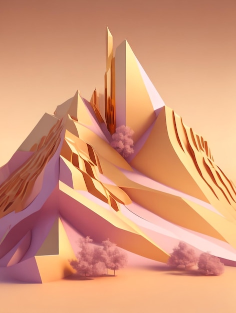 Abstract 3D Landscape Minimal Data Building