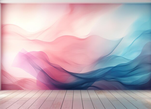 Photo abstract 3d landscape with the shadows of pink and blue trees