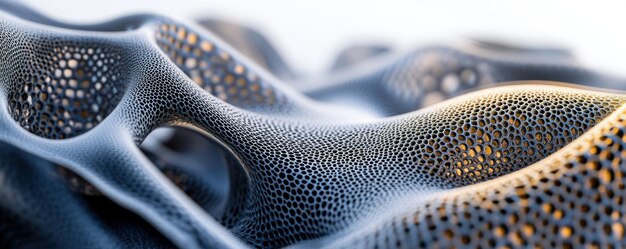 abstract 3d lattice structure undulating surface bright background tech design