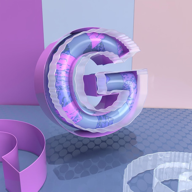 Photo abstract 3d letter g