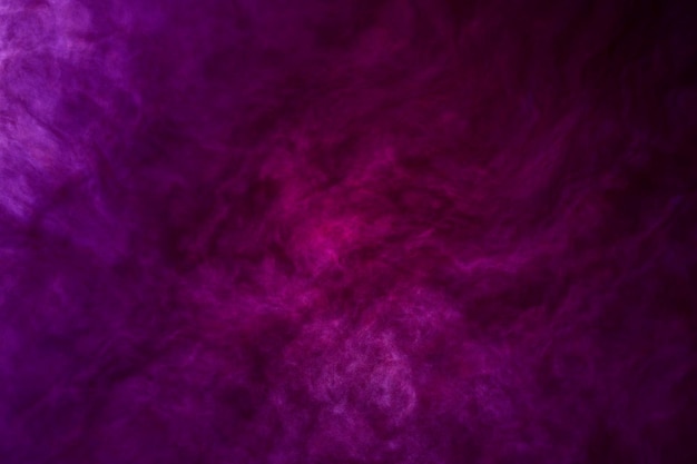 Photo abstract 3d lilac color fog or swirling smoke with yellow dots on dark background magic light effect