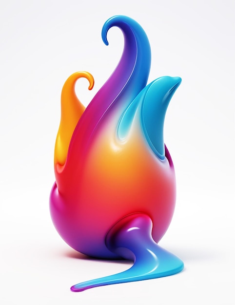 Abstract 3D liquid shape vibrant gradient color background