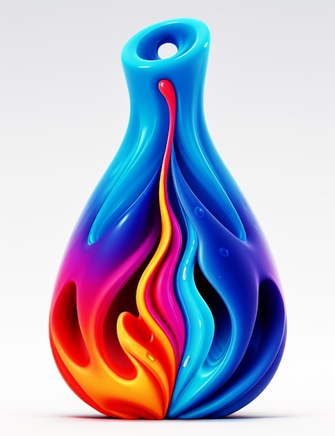 Photo abstract 3d liquid shape vibrant gradient color background