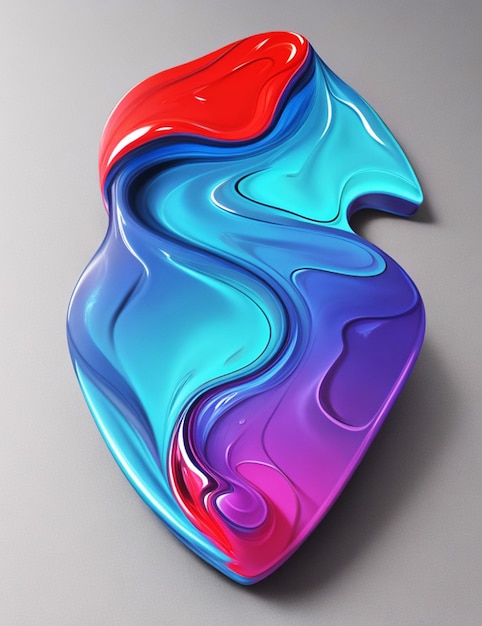 Abstract 3d liquid shape vibrant gradient color background