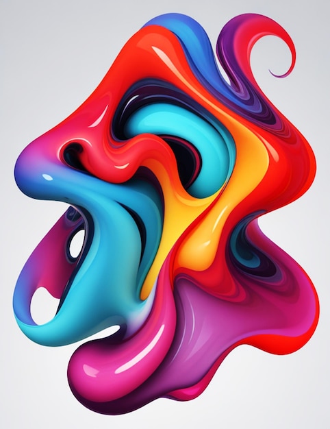 Abstract 3D liquid shape vibrant gradient color background