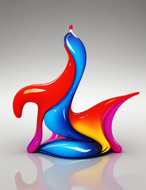 Abstract 3d liquid shape vibrant gradient color background