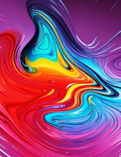 Abstract 3D liquid shape vibrant gradient color background