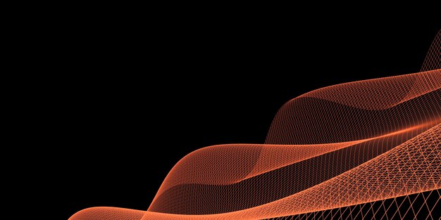 Абстрактный трехмерный фон волны сетки Футуристический стиль технологии Элегантный фон для бизнес-презентаций