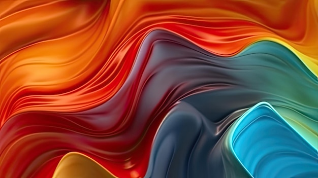 Abstract 3d metal background waves colorful background gradient texture background 3d metal liquid