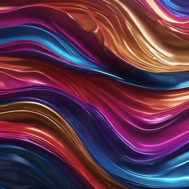 Abstract 3d metal background waves colorful background gradient texture background 3d metal liquid