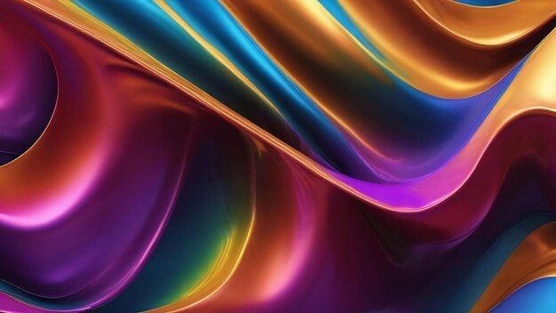 Abstract 3d metal background waves colorful background gradient texture background 3d metal liquid