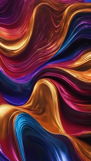 Abstract 3d metal background waves colorful background gradient texture background 3d metal liquid