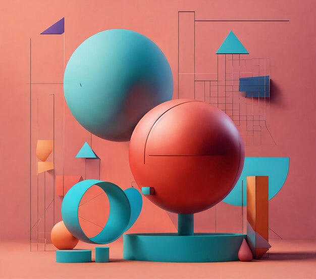 Abstract 3d minimalist art