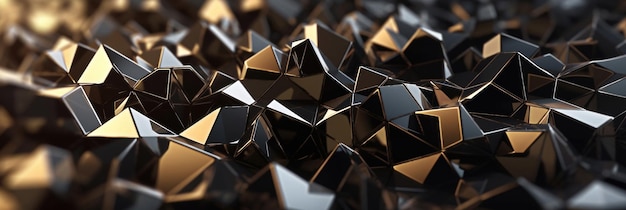 アブストラクト 3D モーション 金色に積まれた金属の立方体 黒い背景を強調する