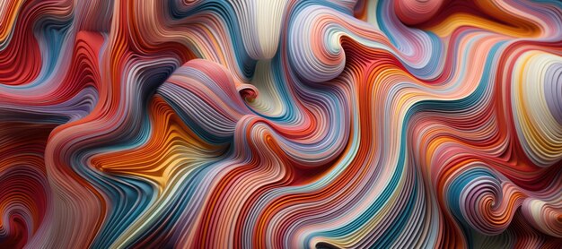 Abstract 3d multicolored wavy background design element