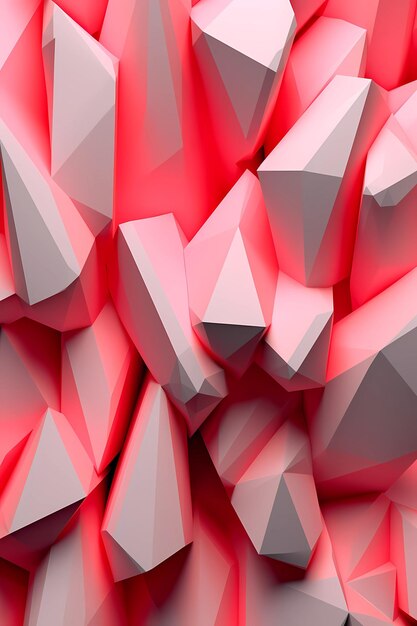 Abstract 3D pink white red geometric