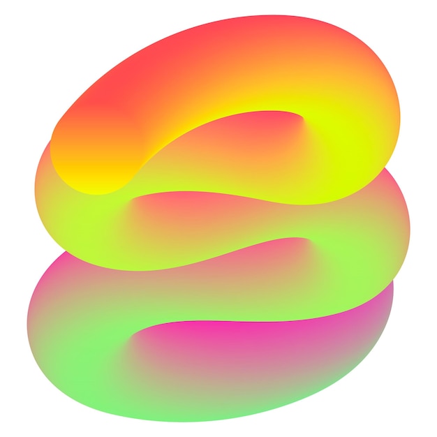 Abstract 3D png vloeibare vorm neon gradiënt op doorzichtige achtergrond