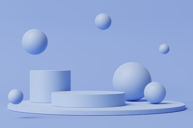 추상 3D 포디움 제품 디스플레이 프레젠테이션을 위한 최소한의 장면 3D 렌더링 일러스트