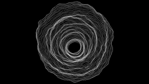 Абстрактный 3d портал Туннель или червоточина Wireframe 3D поверхностный туннель 3d рендеринг