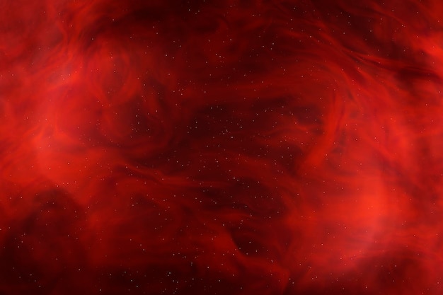 Абстрактный 3d туман красного цвета или кружащийся дым и белые точки на темном фоне Волшебный световой эффект