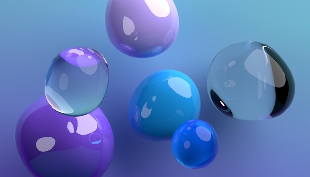 Abstract 3d render of bubbles modern background design